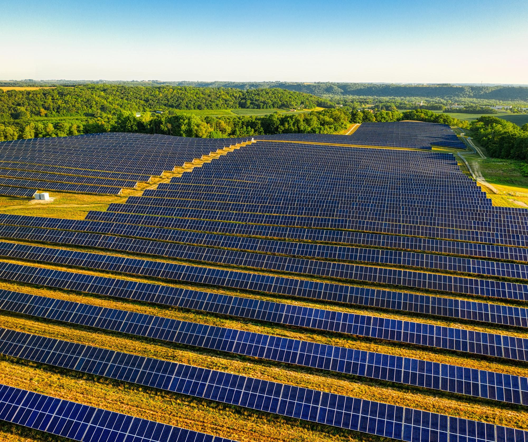 Aerial view of the solar park